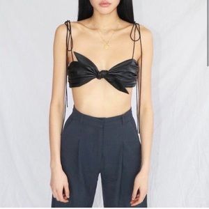 Orseund Iris Cha Cha Top Black Vegan Leather XS/S